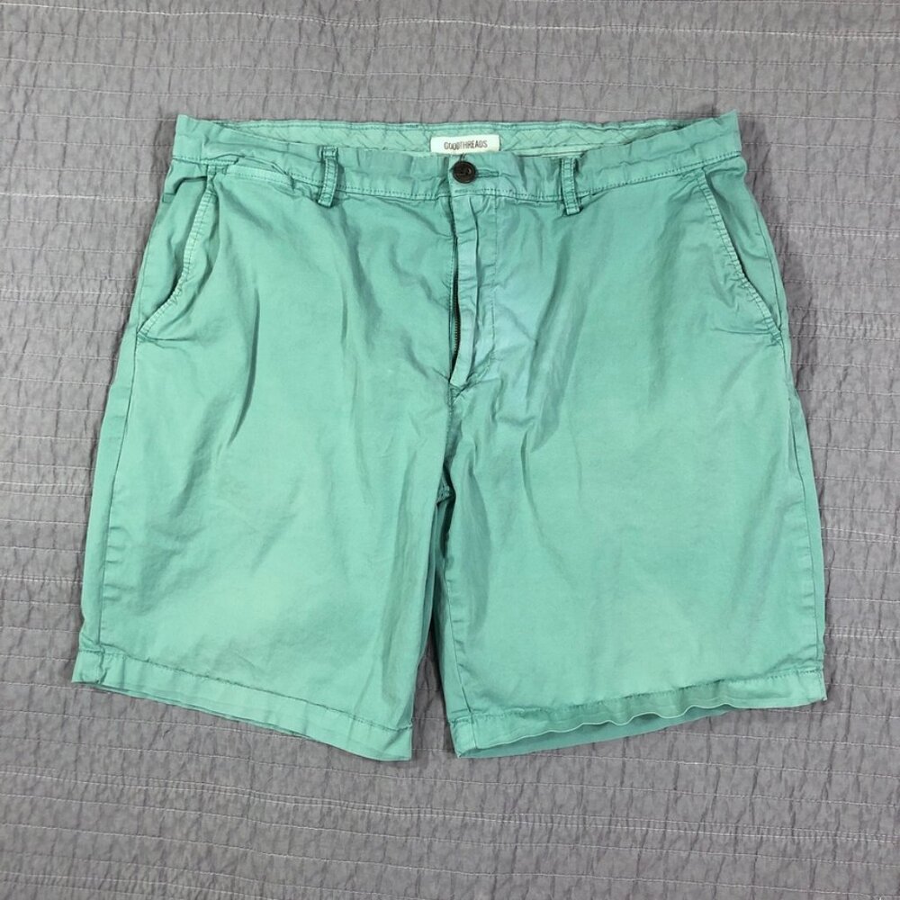4/$15 Goodthreads Short Men 36 x 9 Green Chino Faded Beach Chore Workwear